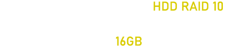 StorageHDD RAID 1HDD RAID 10 CPU6 Memory12GB16GB
