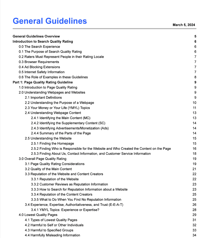 検索品質評価ガイドライン（General Guidelines）