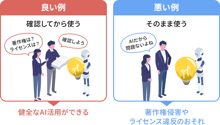 AI活用の良い例と悪い例（AIが生成したものは確認して使う）